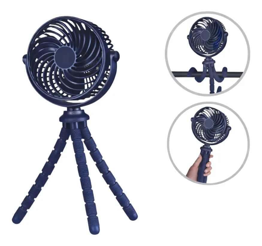 Ventilador Portátil Recargable Con Clip Flexible USB-C