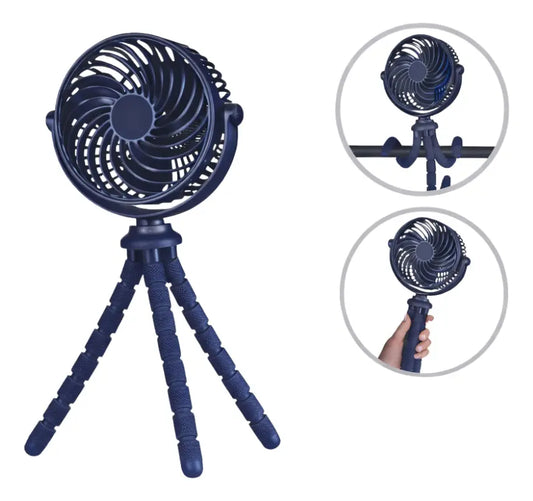 Ventilador Portátil Recargable Con Clip Flexible USB-C