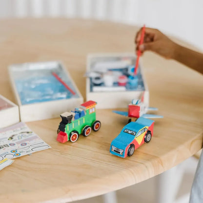 Kit 3 Pack Melissa & Doug DYO Carro Avión Tren Madera