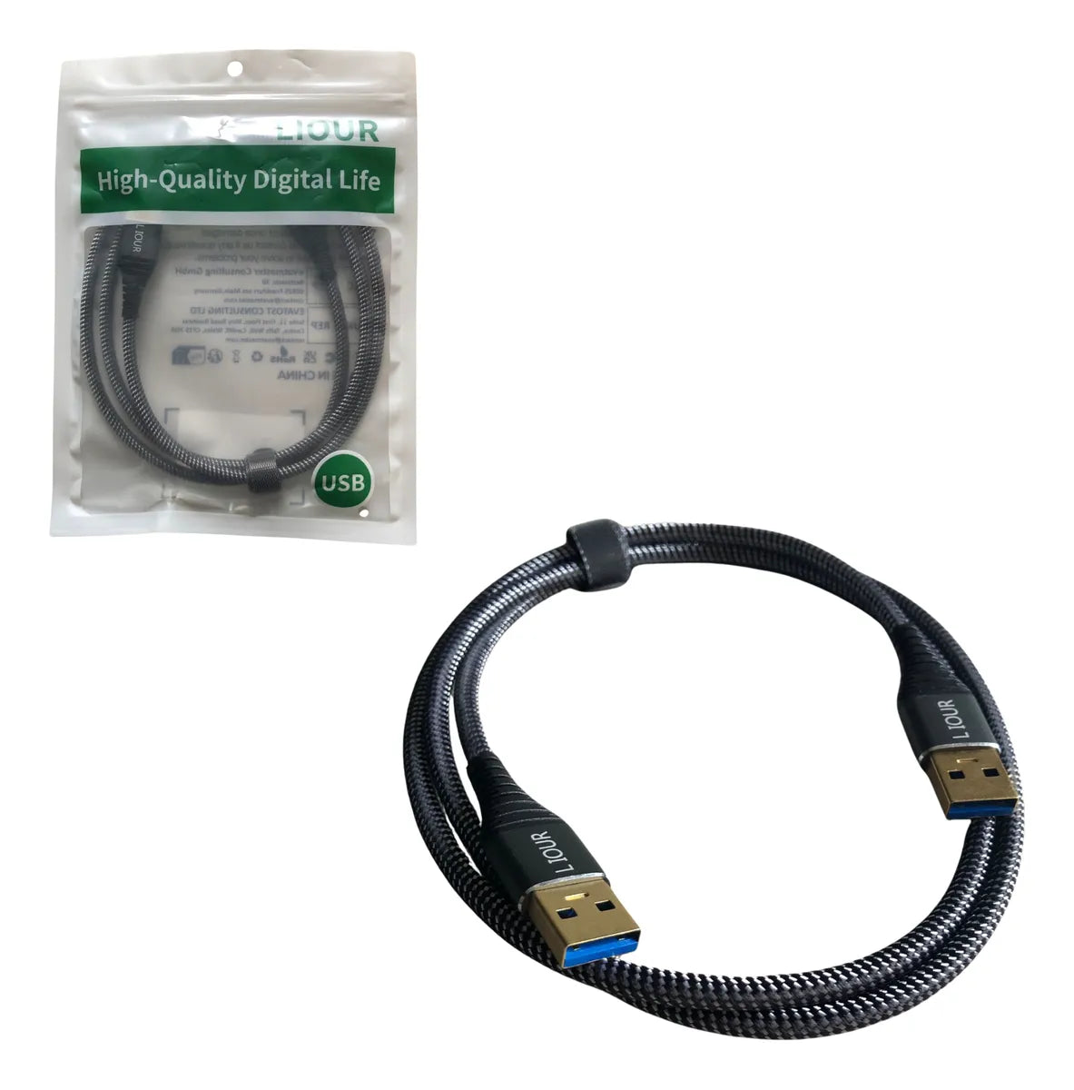 Cable USB a USB 3.0 Mallado – Alta Velocidad y Durabilidad - LIOUR