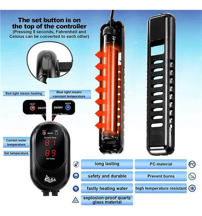 Calentador Acuario Sumergible 100W 95L a 132L - AQQA