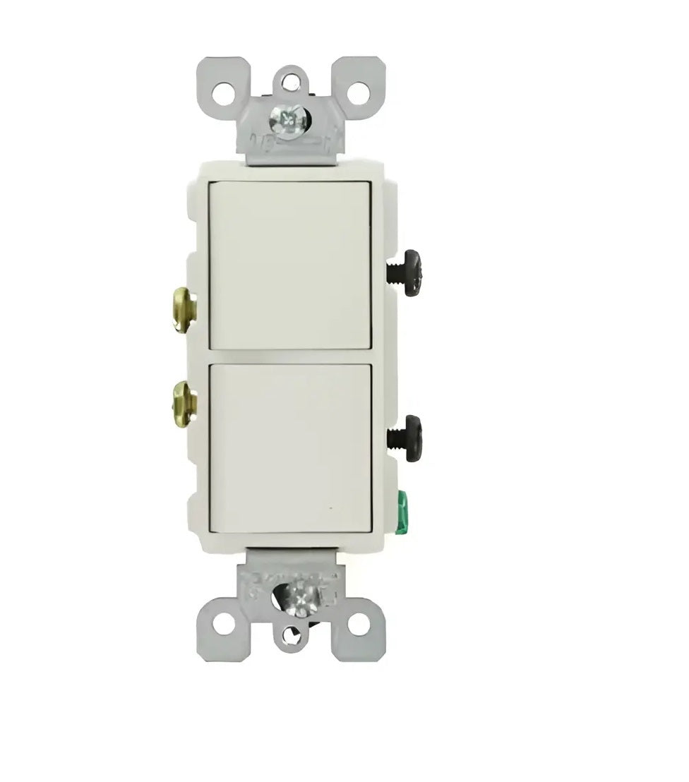Interruptor Dual 15A 1 Polo Blanco Dos Luces - Leviton