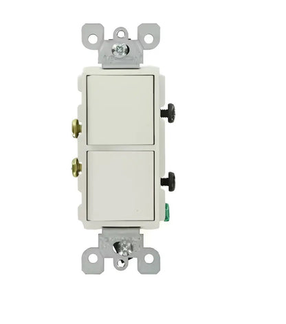 Interruptor Dual 15A 1 Polo Blanco Dos Luces - Leviton