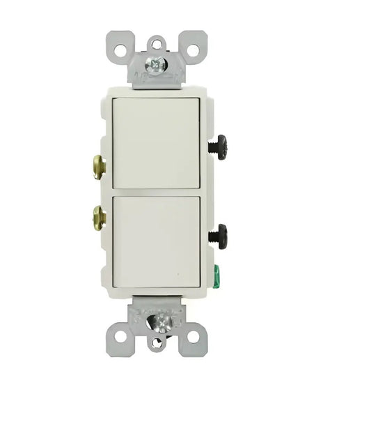 Interruptor Dual 15A 1 Polo Blanco Dos Luces - Leviton