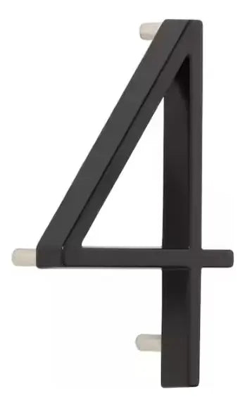 Número De Casa Flotante O Plano 5in Negro #4 - Everbilt