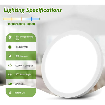 Lámpara LED Techo 7" 15W 3 Tonos Regulable 2 Pzas - Brightever