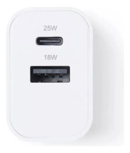Cargador Rápido Pared 25W USB-A USB-C - dealworthy