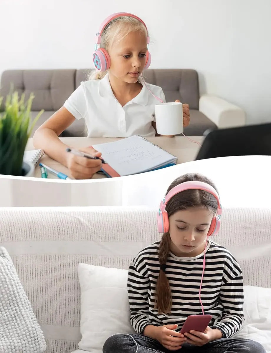 Audífonos Infantiles Alámbricos 3.5 Fresas Con Micrófono New Bee KH20
