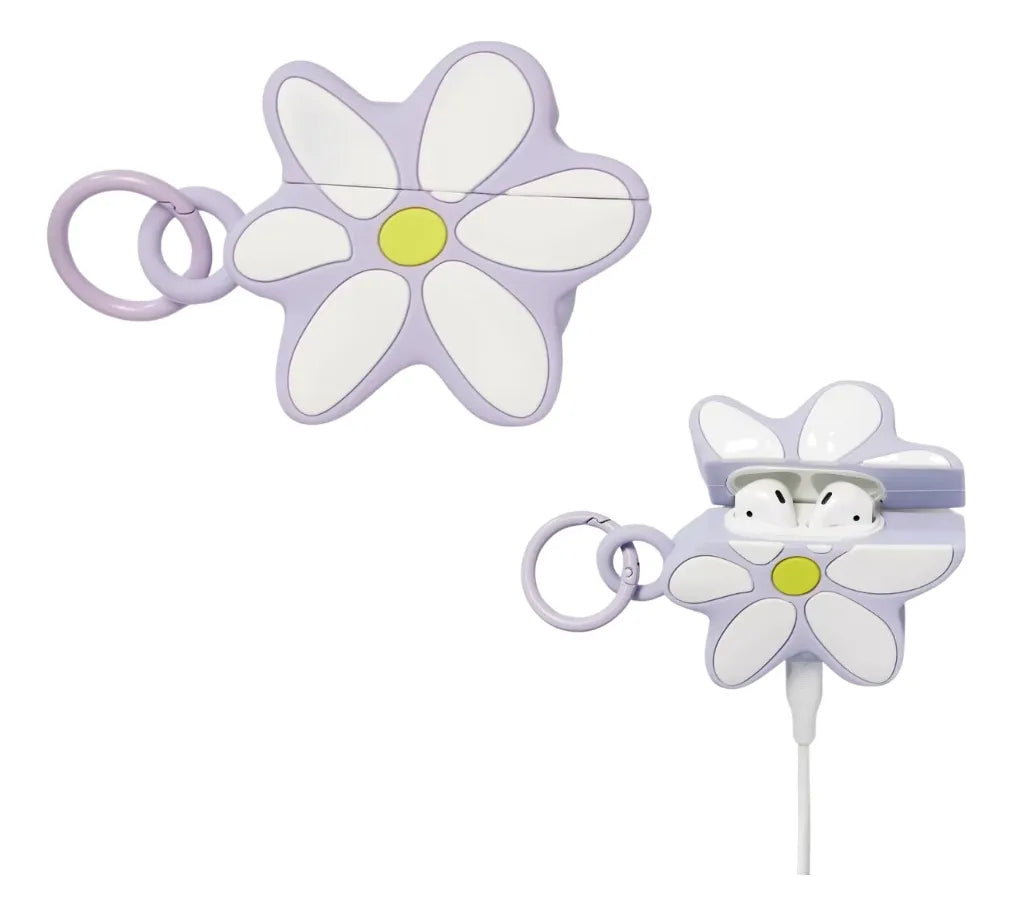 Funda AirPods 1/2 Daisy Morado Con Clip  Heyday