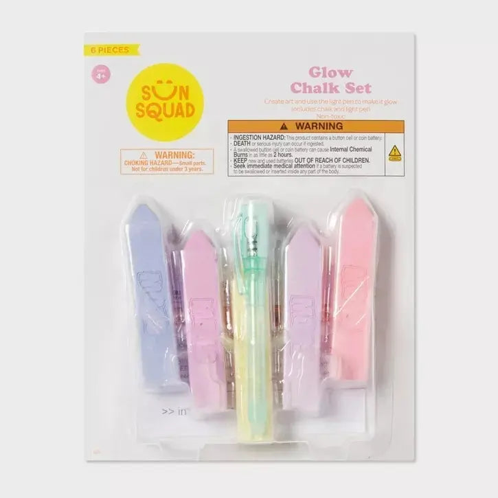 Gises Que Brillan Glow Chalk Con Pluma De Luz - Sun Squad