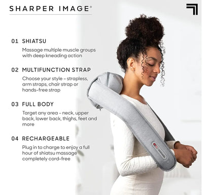 Masajeador Shiatsu Inalámbrico Full Body - Sharper Image