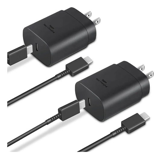 Cargador Rápido USB-C PD 25W + Cable 1.8M 2 Pack - Sybervolt