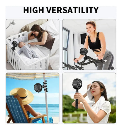 Ventilador Portátil Recargable Con Clip Flexible USB-C
