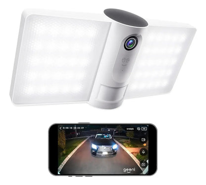 Geeni Cámara Inteligente Con Reflector 1080p HD Sensor Movimiento WiFi Exterior