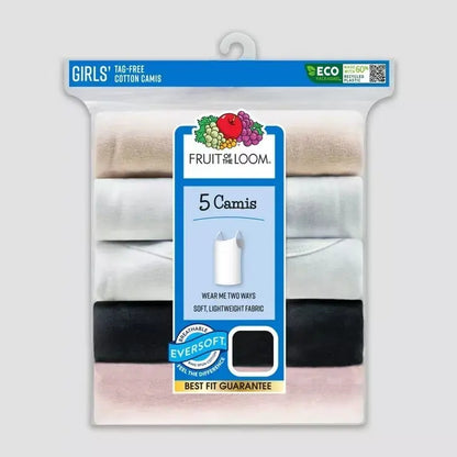 Cami Para Niñas 5 Pcs Talla L 12-14 Años - Fruit of the Loom