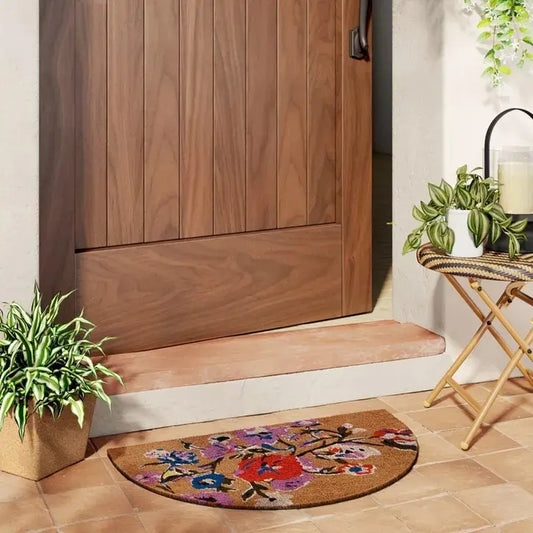 Tapete Exterior Media Luna Floral De Coco - Threshold