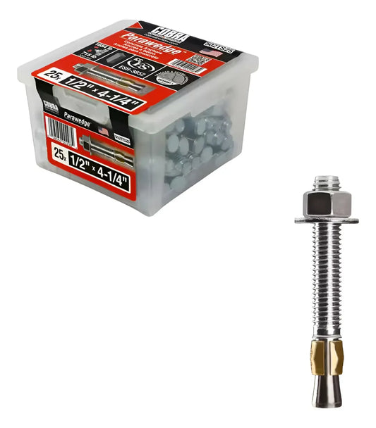Anclas Wedge 1/2x4-1/4 Acero 25 Pzas - Cobra Anchors