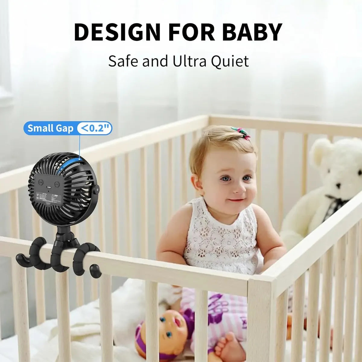 Ventilador Portátil Recargable Con Clip Flexible USB-C