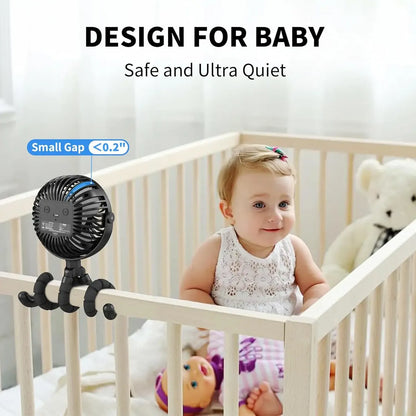 Ventilador Portátil Recargable Con Clip Flexible USB-C