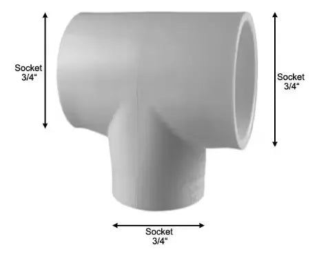 Conector Tee PVC 3/4 In Schedule 40 Blanco Paquete 20 Pzs