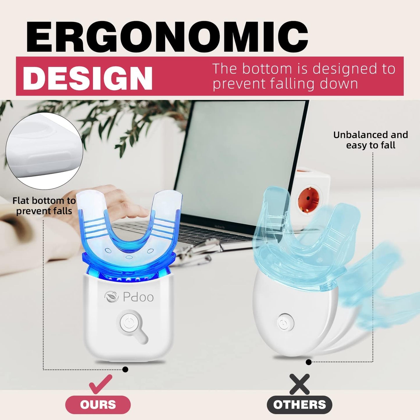 Kit Blanqueamiento Dental LED + 10 Bolígrafos de Gel - PDOO